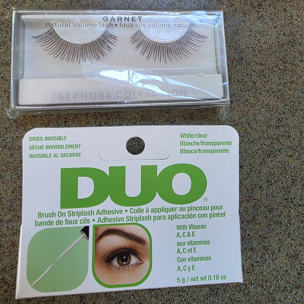 BNIB Duo Lash Glue & Sephora Garnet Lashes